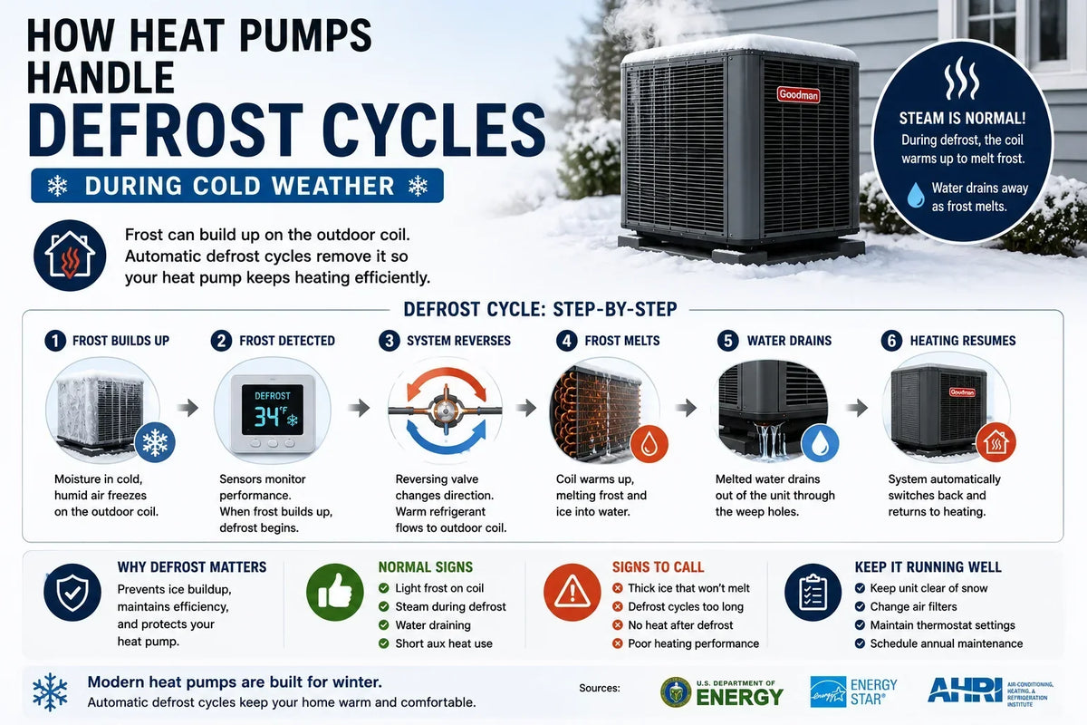 How Heat Pumps Handle Defrost Cycles During Cold Weather