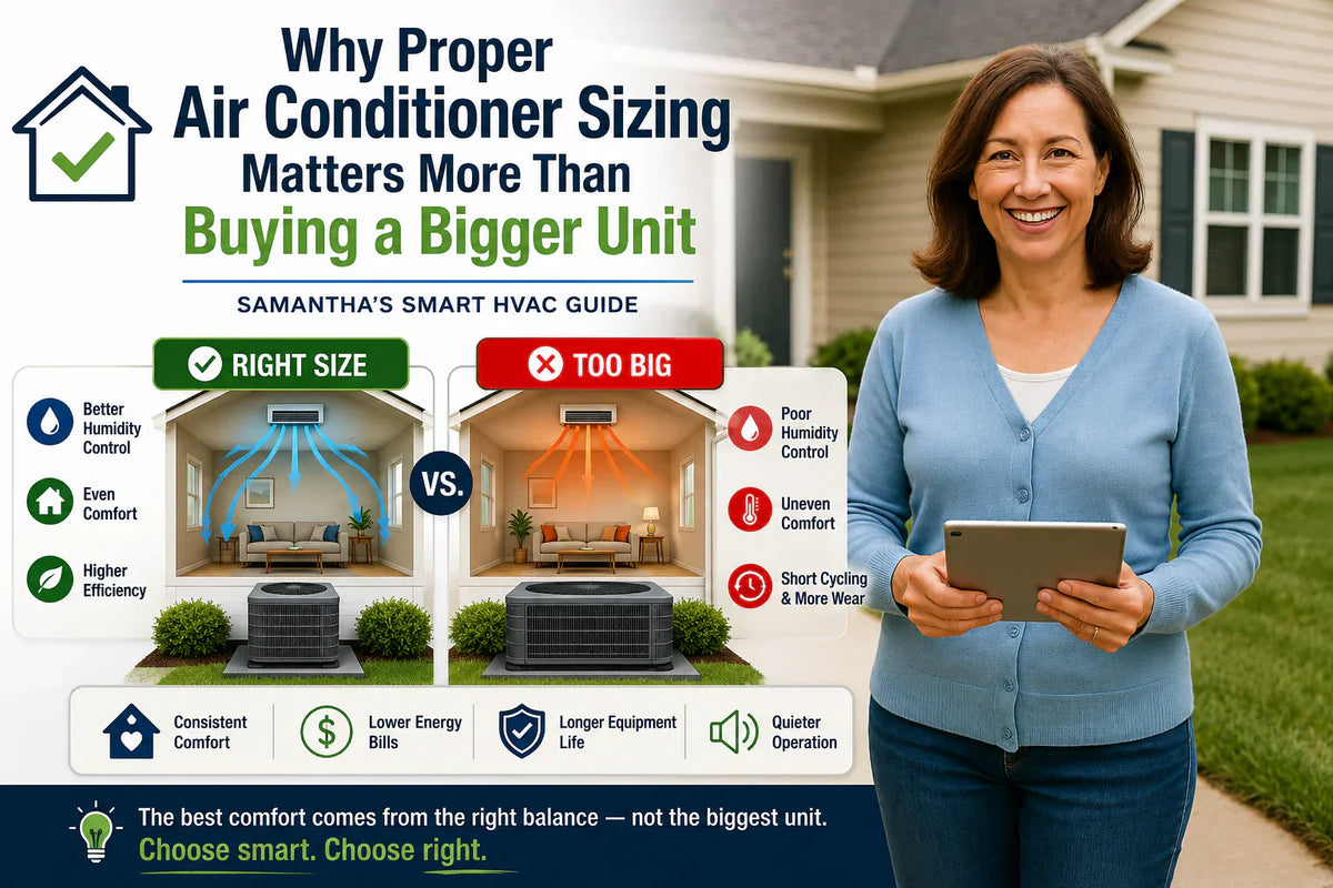 Why Proper Air Conditioner Sizing Matters More Than Buying a Bigger Unit | Samantha's Smart HVAC Guide