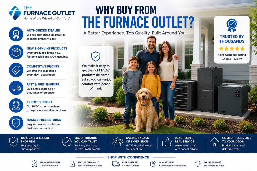 Goodman 5 Ton Up to 15.2 SEER2 208/230V Air Conditioner System with GLXS5BA6010 Condenser, CAPTA6030D3 Coil & GR9T961205DN 120,000 BTU Two-Stage Gas Furnace