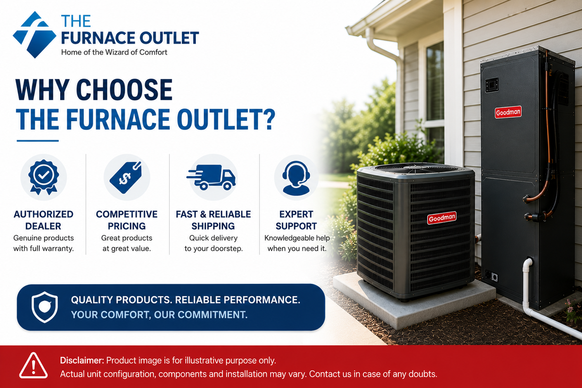 Goodman GLXS4BA3610 3 Ton 14.5 SEER2 R-32 Air Conditioner System Bundle with AMST36CU1300 Air Handler