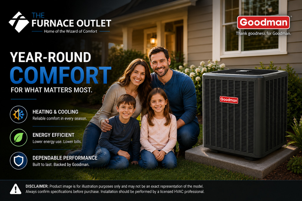 Goodman GLZS4BA3610 3 Ton Up to 14.4 SEER2 208/230 Volt Heat Pump Condenser for Energy-Efficient Residential Heating & Cooling