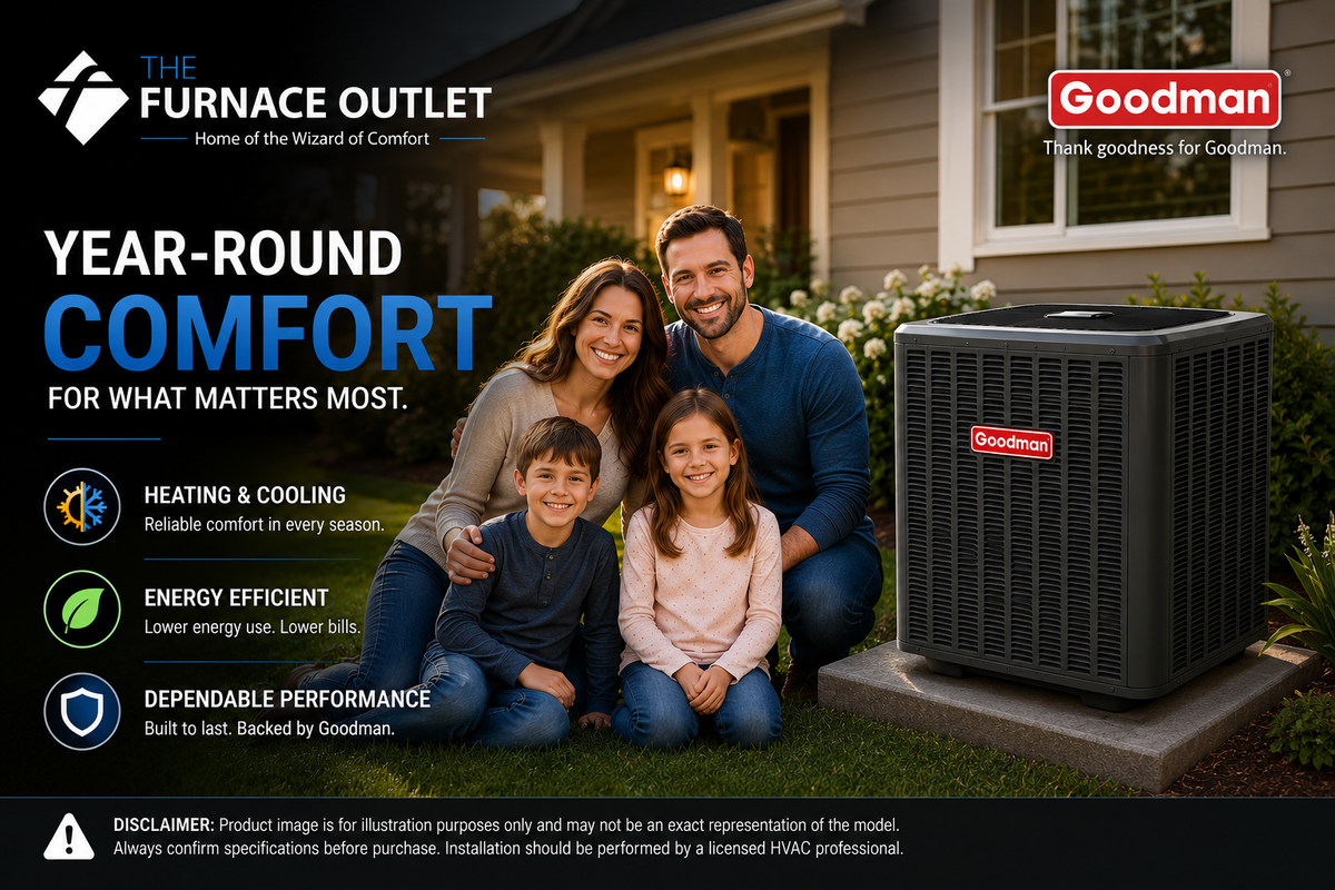 Goodman GLZS4BA3610 3 Ton Up to 14.4 SEER2 208/230 Volt Heat Pump Condenser for Energy-Efficient Residential Heating & Cooling